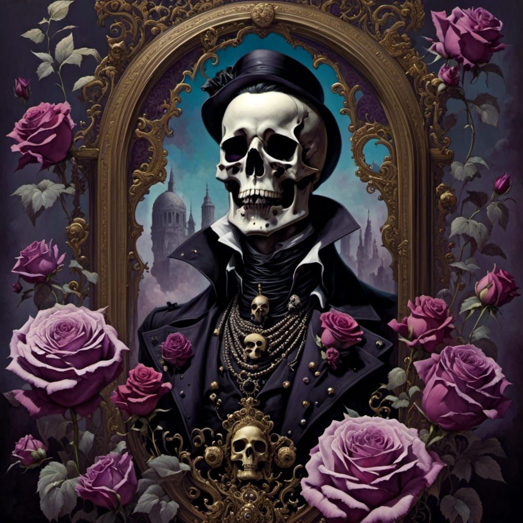 Purple Rose Skulls