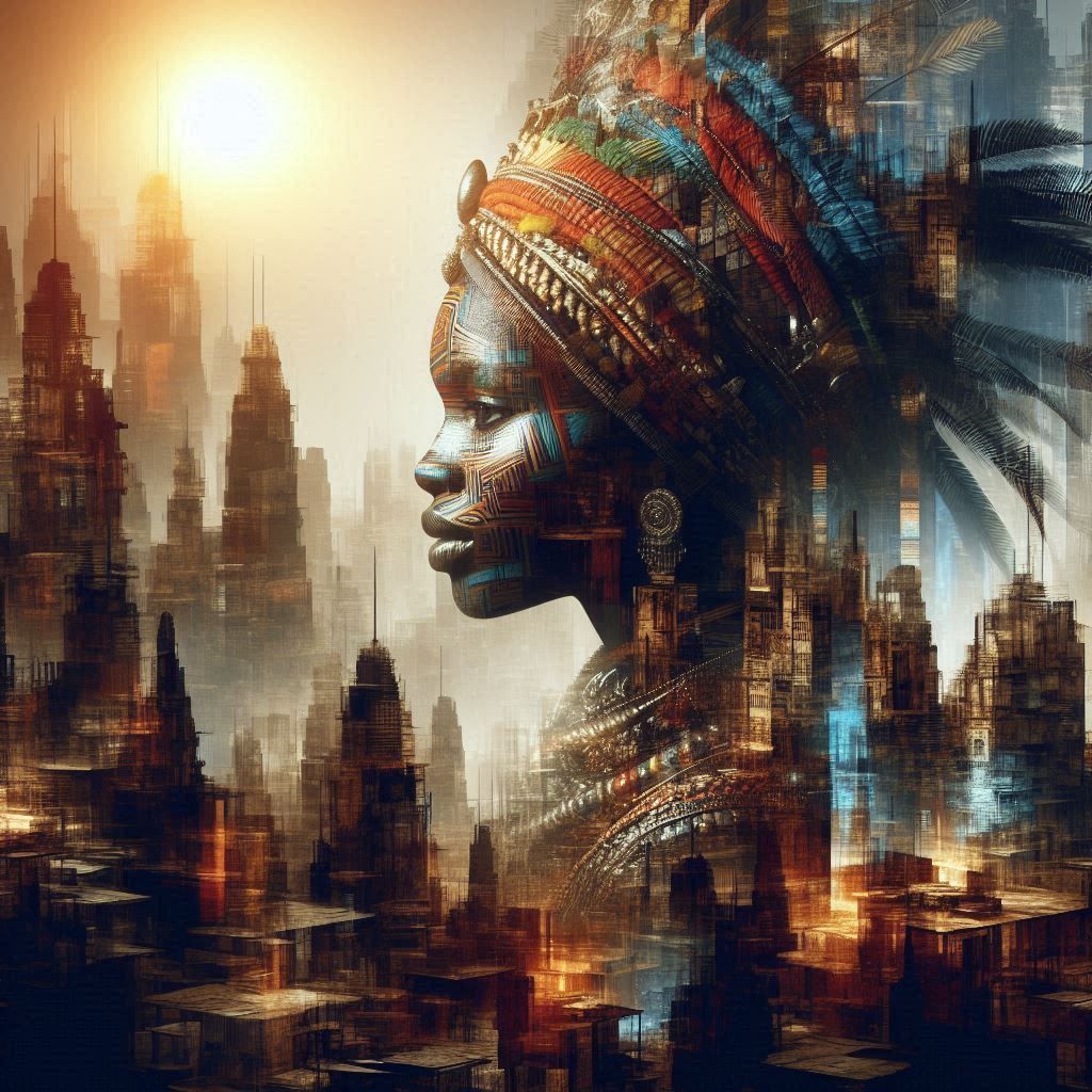 double exposure beautiful fantasy portrait landscape..