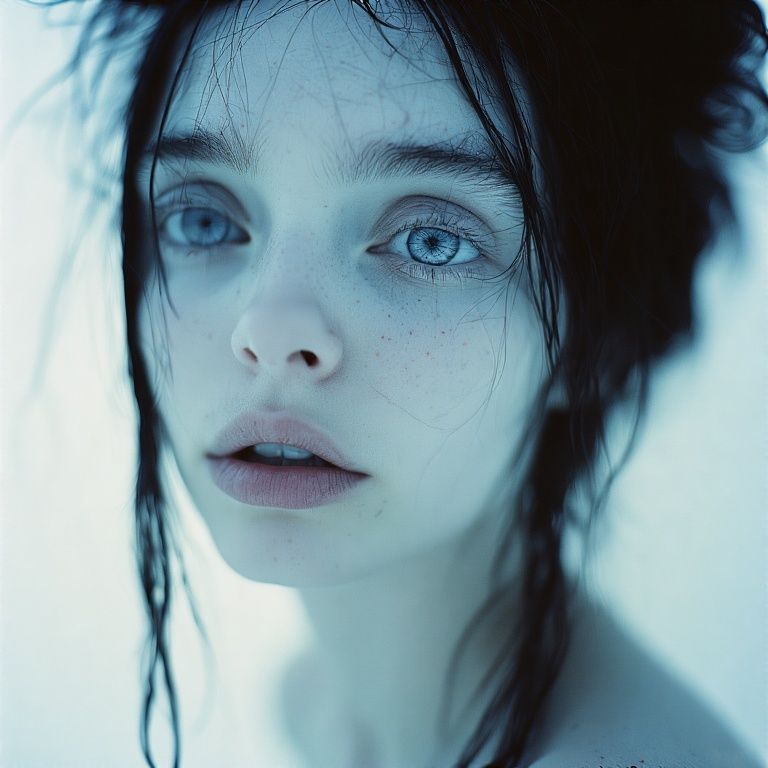 Girl with eerily blank expression