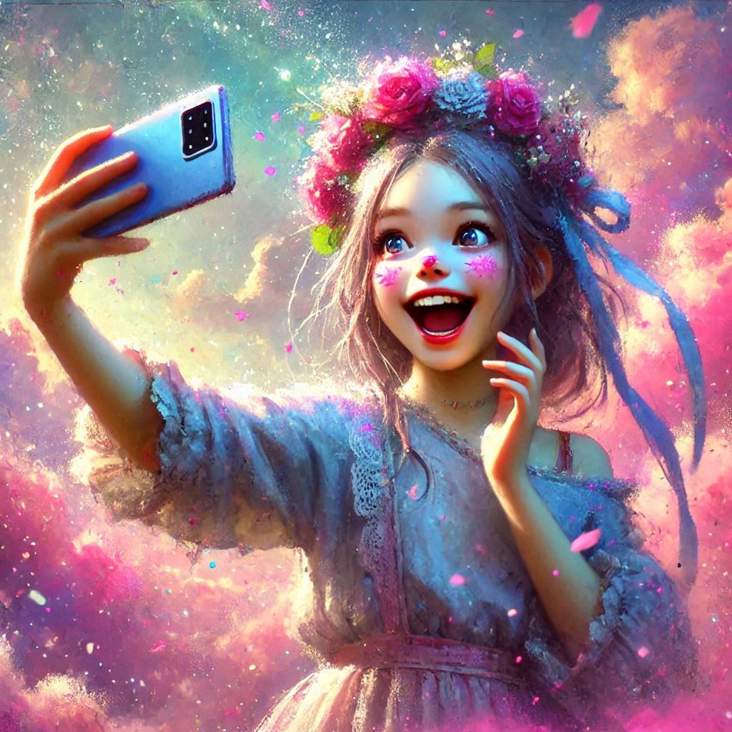 Selfie in silly pose