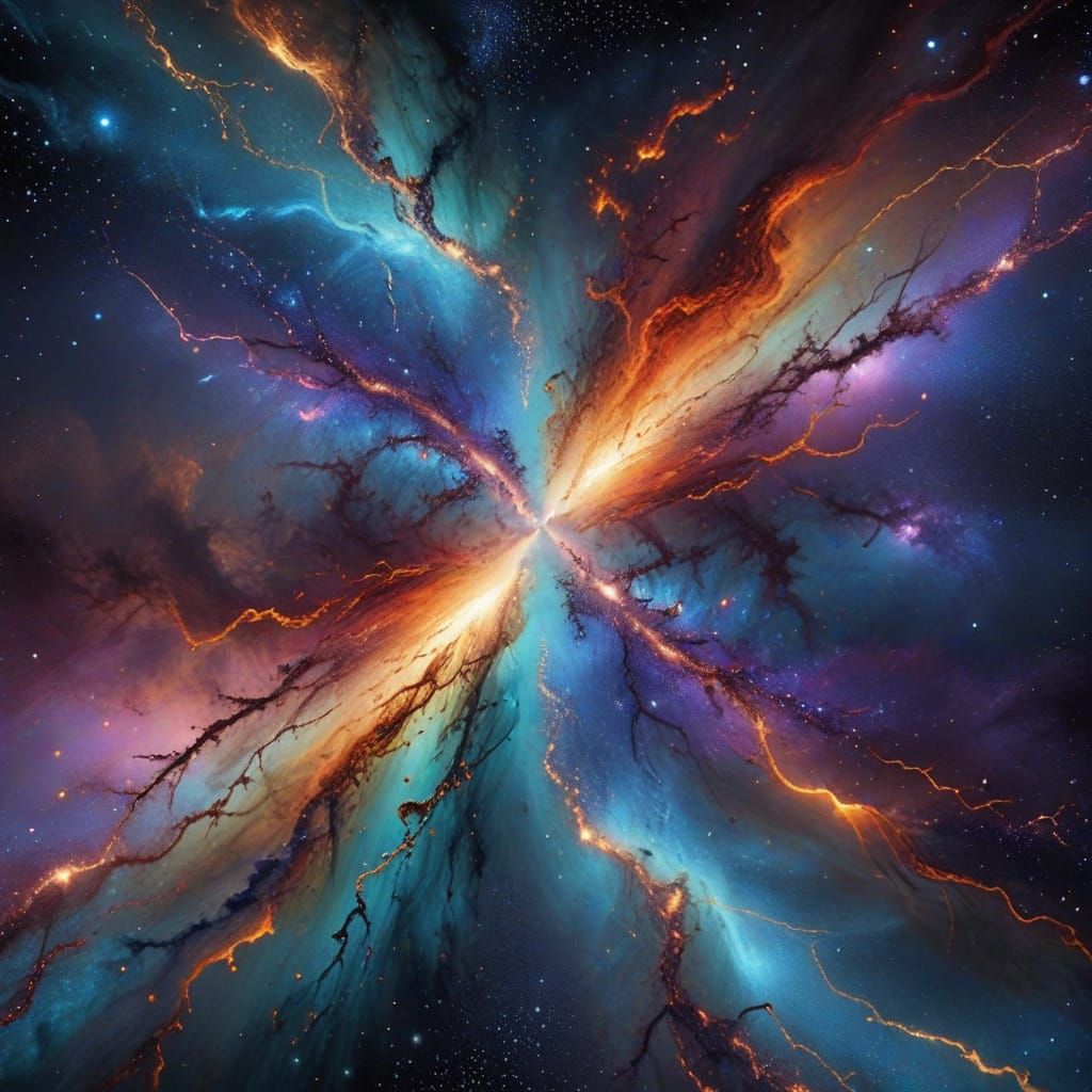 Deep Space Nebula Abstract Cosmic Swirls