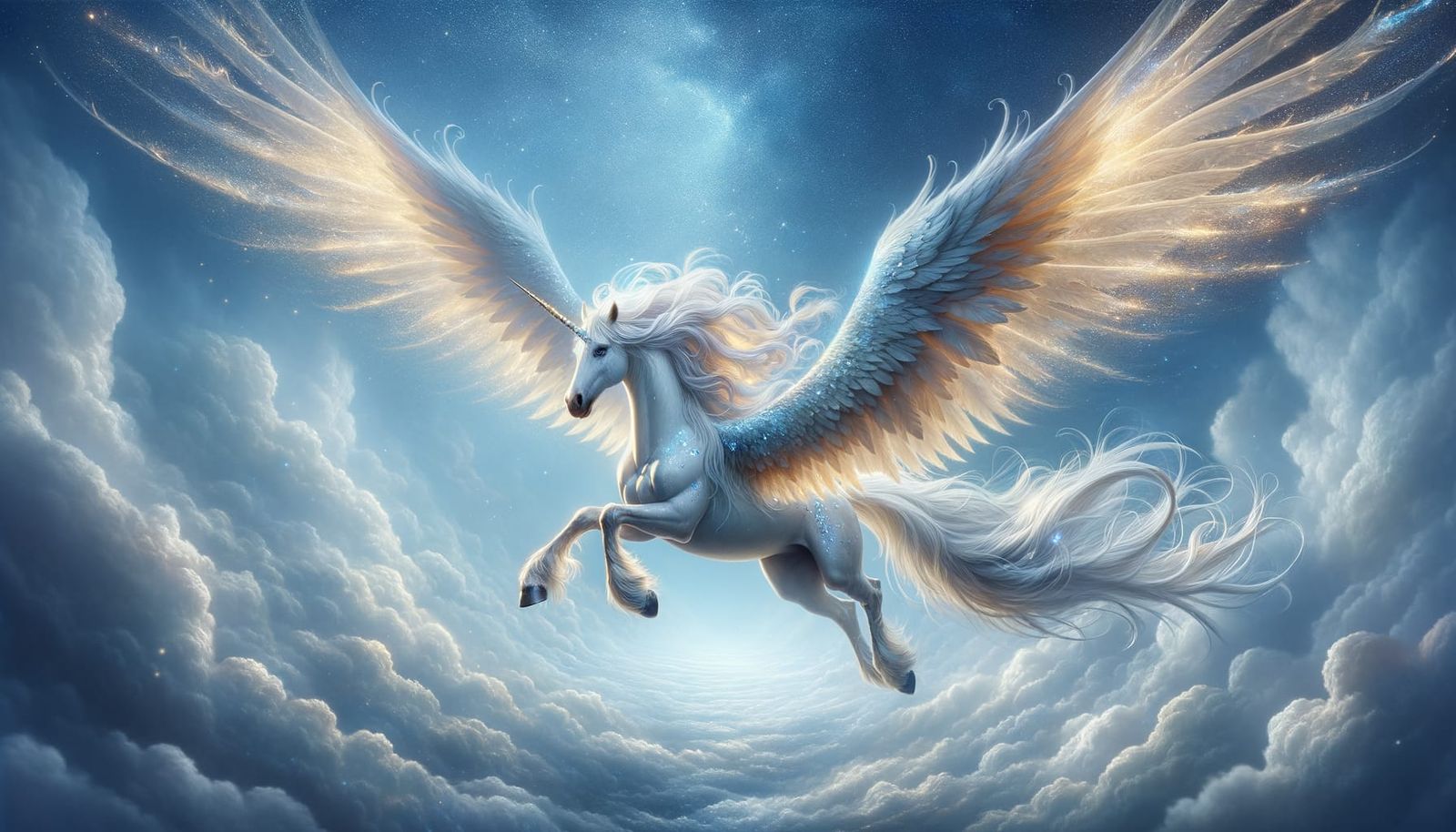 A winged flying unicorn Pegasus.  by @SEO BRO