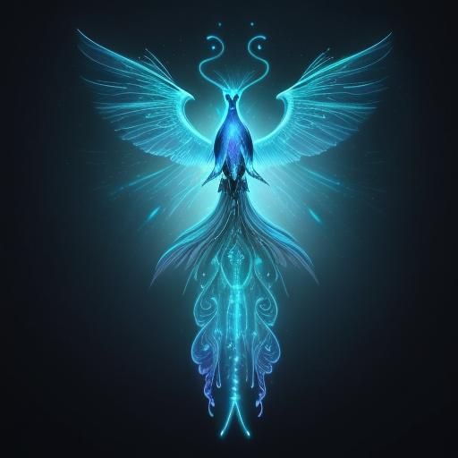 STUNNINGLY BEAUTIFUL happy Bioluminescence birds FINELY DETAILED with ...