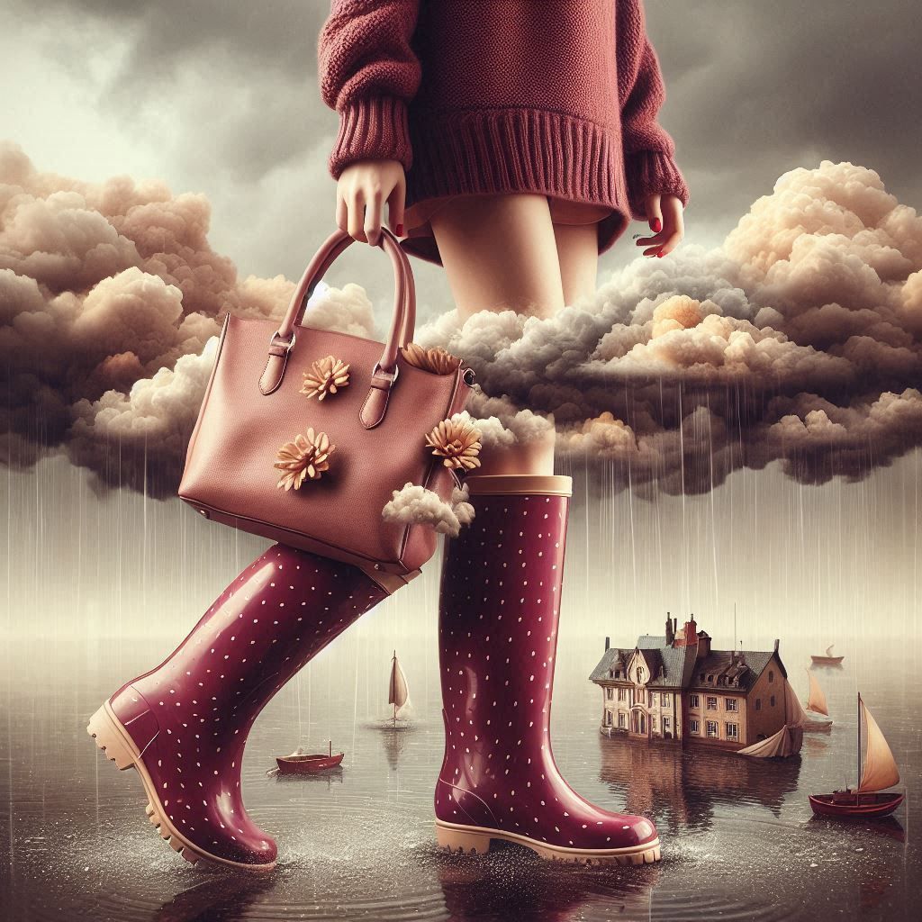 Rain boots and bag