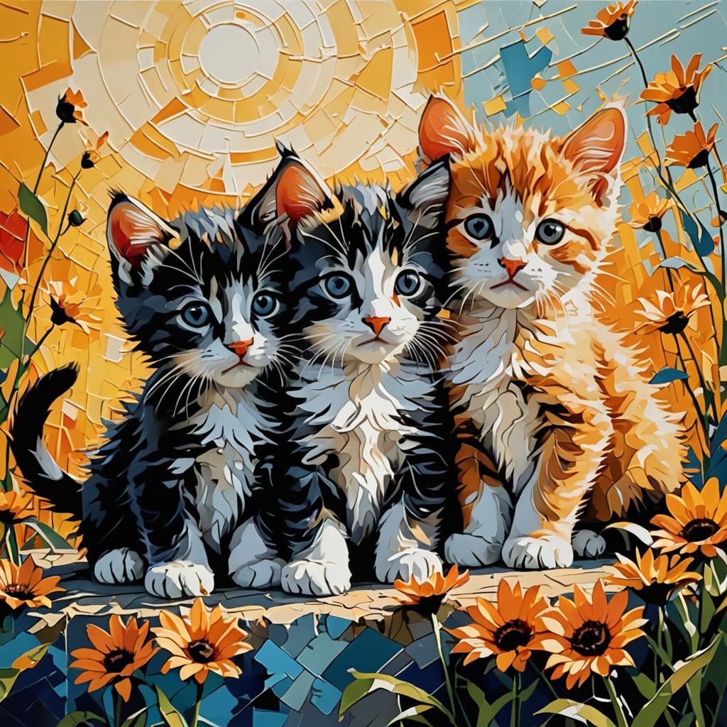 Kittens in the sun