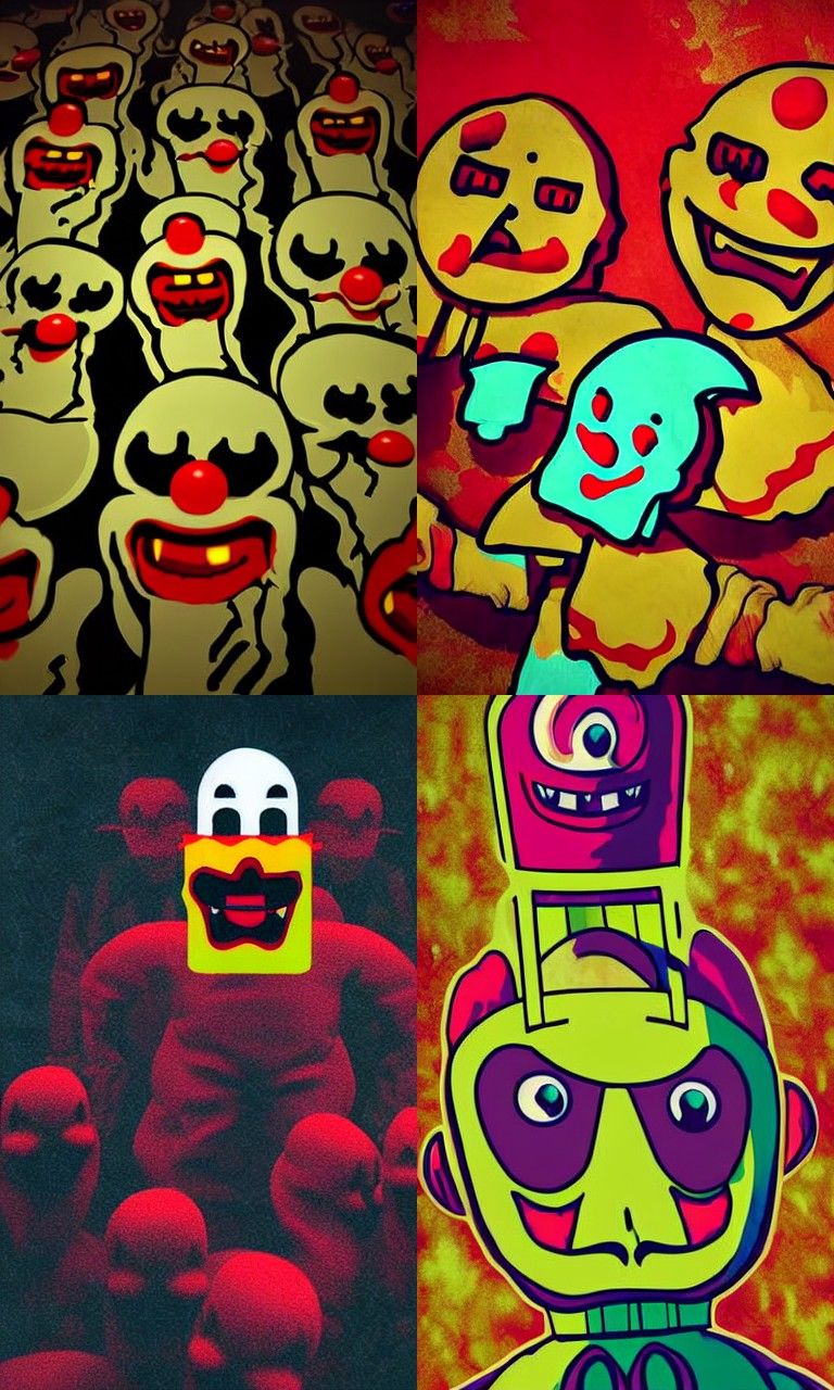Chicken nugget ghosts haunt the evil clown