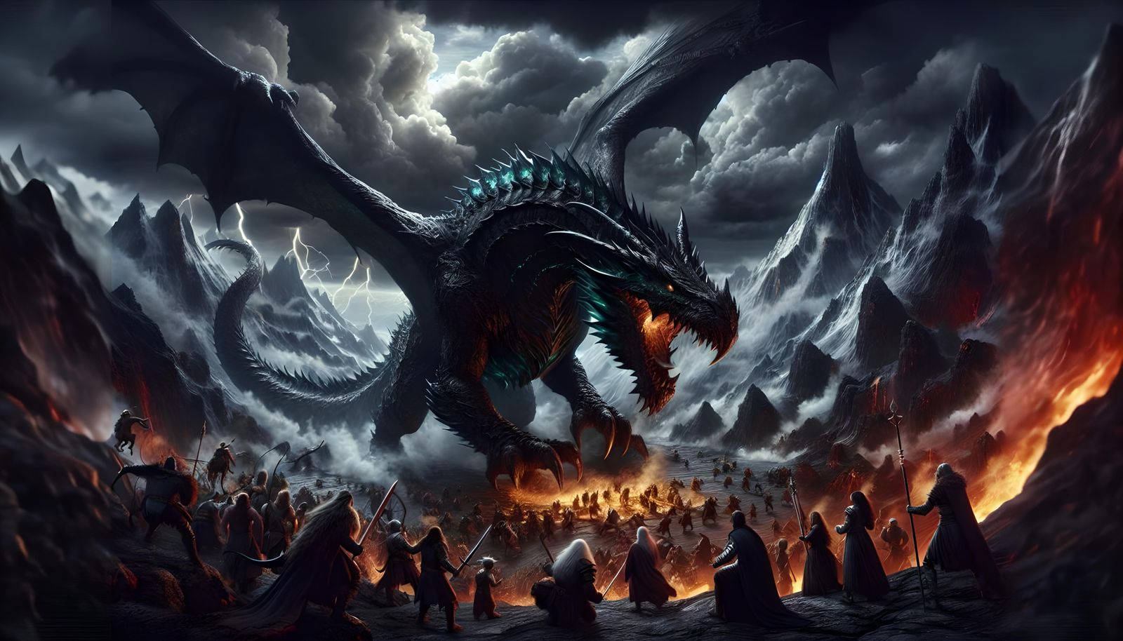 a giant black and emerald acid dragon (dungeons & dragons) from a ...