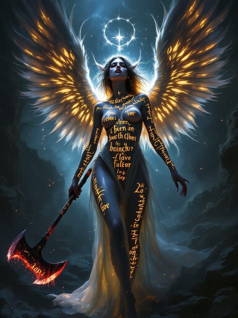 Fallen Angel in Dark Fantasy Style