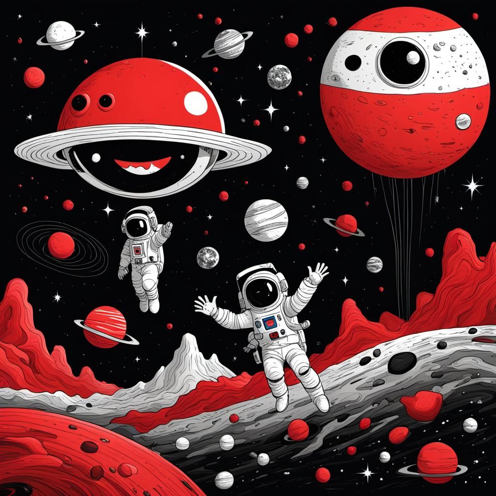 Happy Astronauts.. - AI Generated Artwork - NightCafe Creator