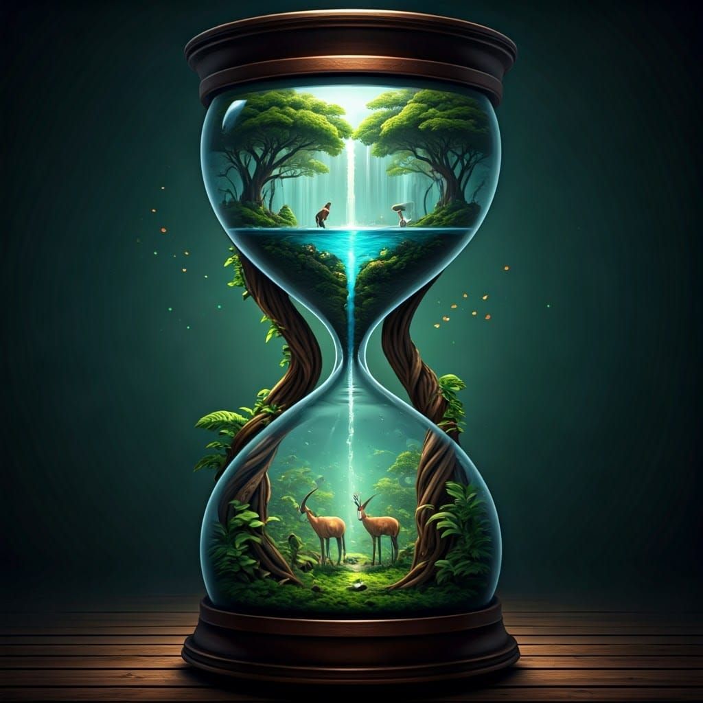 Hourglass Rainforest: Dreamlike Fantasy Concept Art