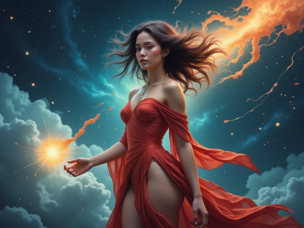 Cosmic Moxie woman of change and glory a space wonder of loving grace <lora:Moxie Sormay:1.0> 