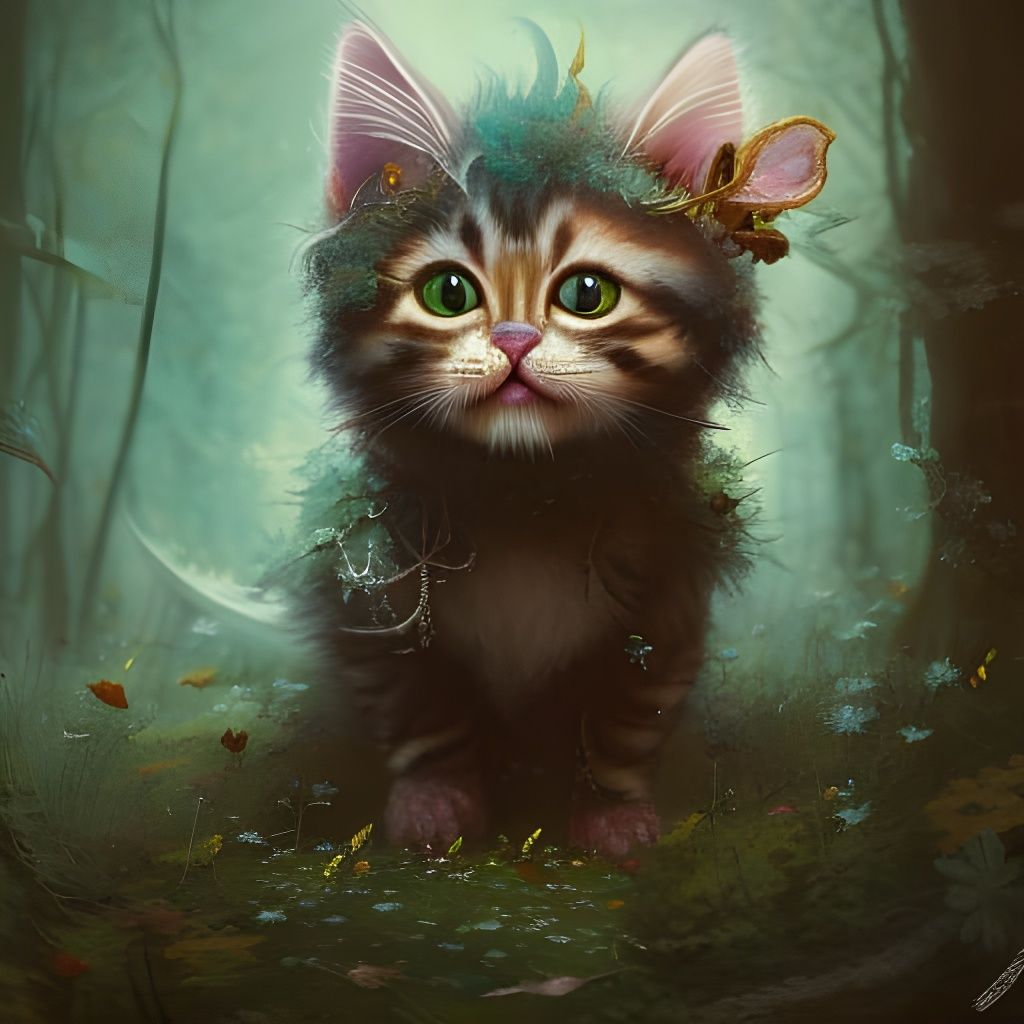 magic forest kitten - AI Generated Artwork - NightCafe Creator