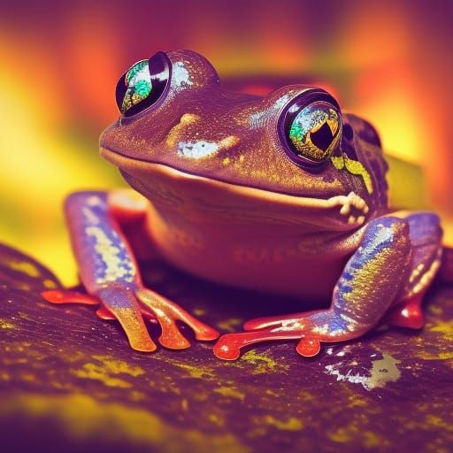 image of a frog, Magic realism, big colorful, big details, symmetrical, dramatic lighting, 8k, photorealistic, ...  by @Adriana