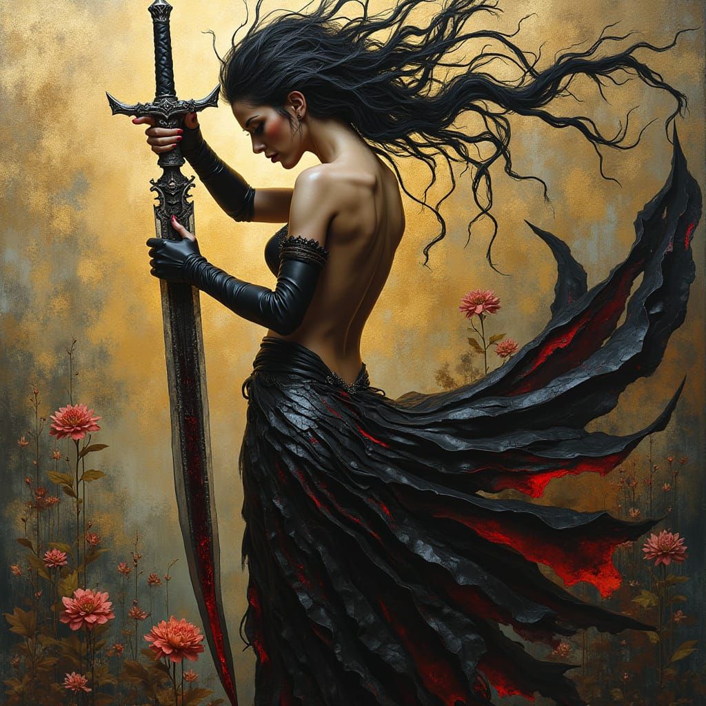 Surreal Goddess of Chaos in Cyberpunk Art