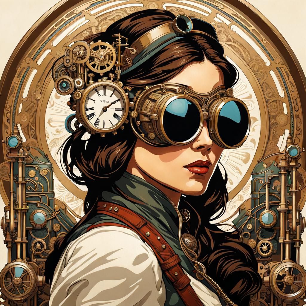 Mucha style steampunk