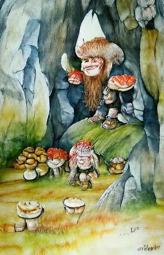 Forest friend gathering mushrooms version 2
