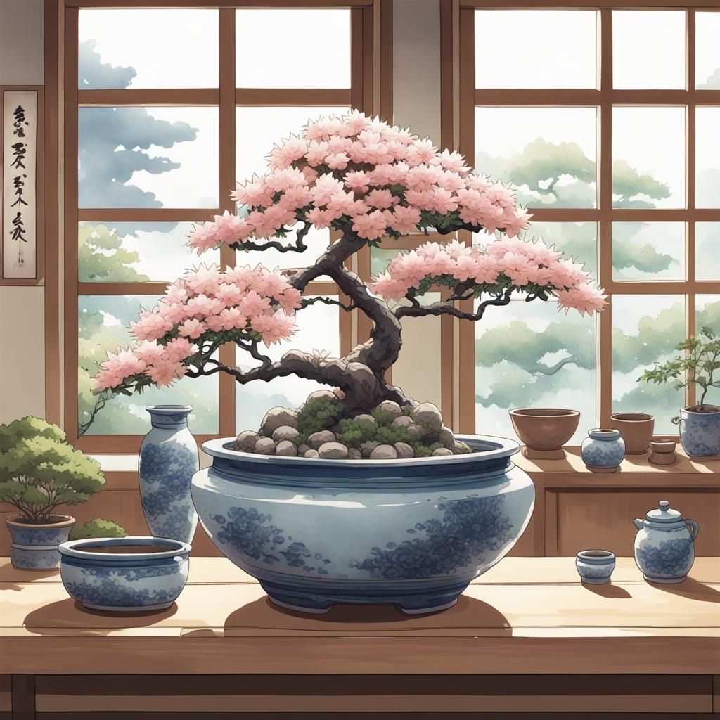 Beautiful bonsai scene - AI Generated Artwork - NightCafe Creator
