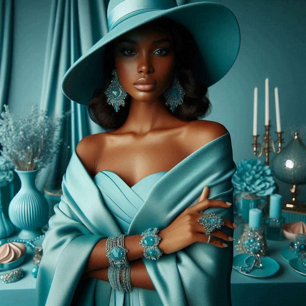 Elegant Woman in Turquoise