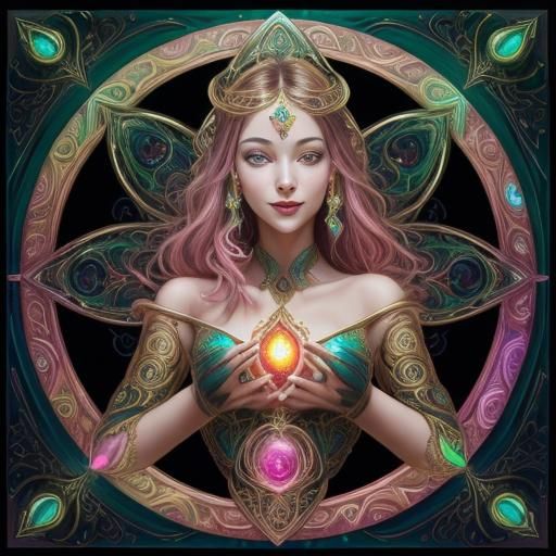 The all seeing eye  of a happy Josephine Wall, the whole cre...