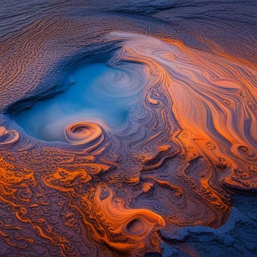 bubbles in boiling mud at Yellowstone park