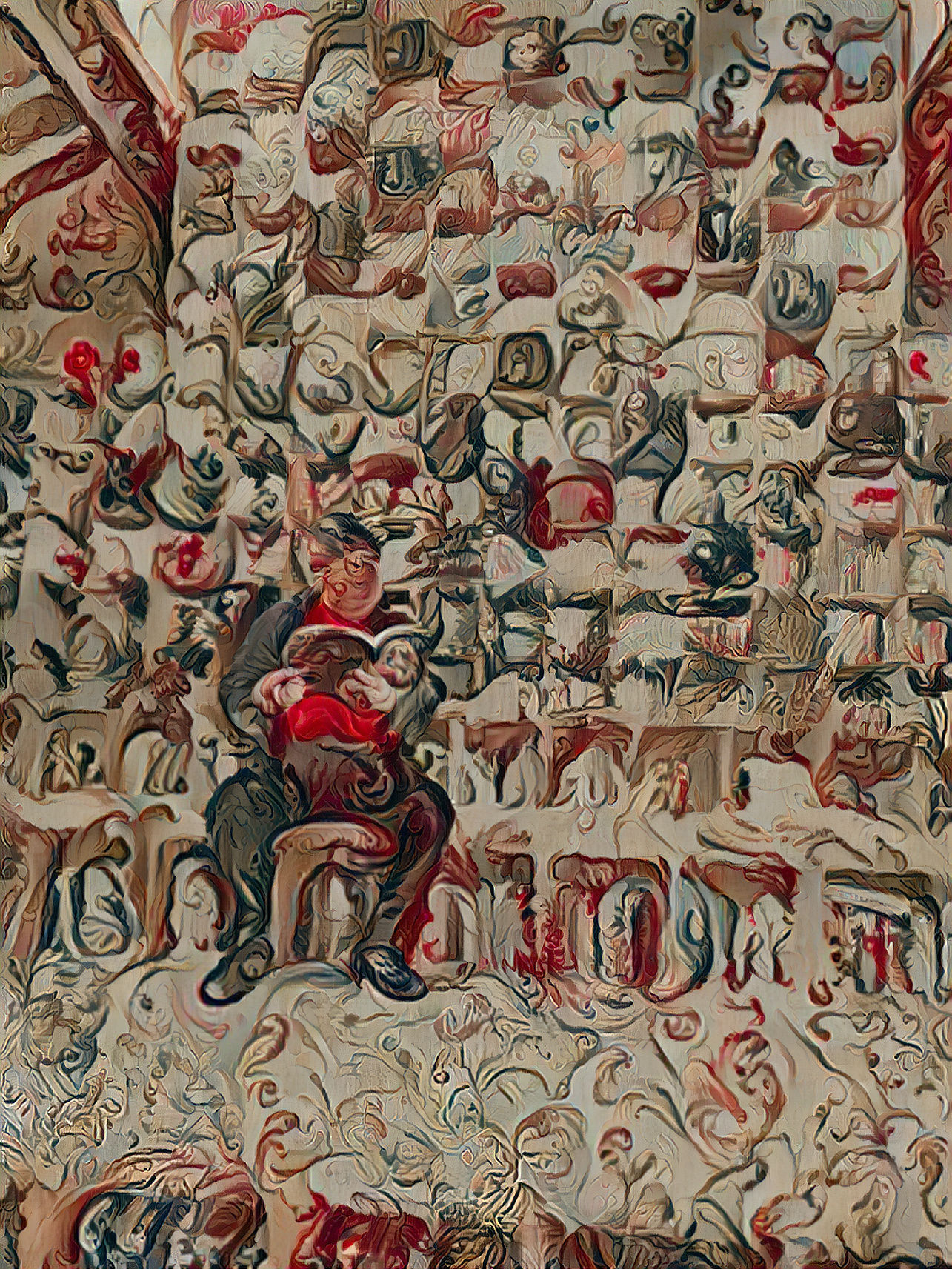 Reading in a Cozy Library Corner