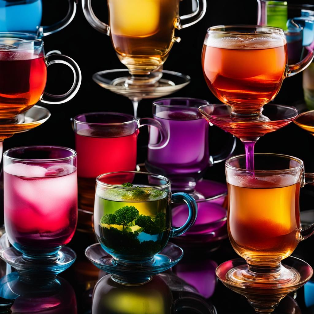 tea in glass colourful steam