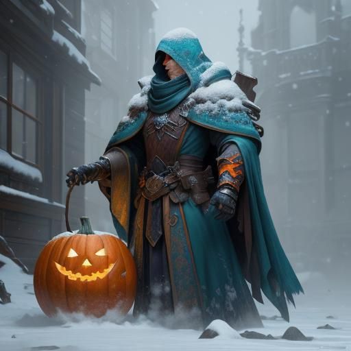 Pumpkin Covered in Snow