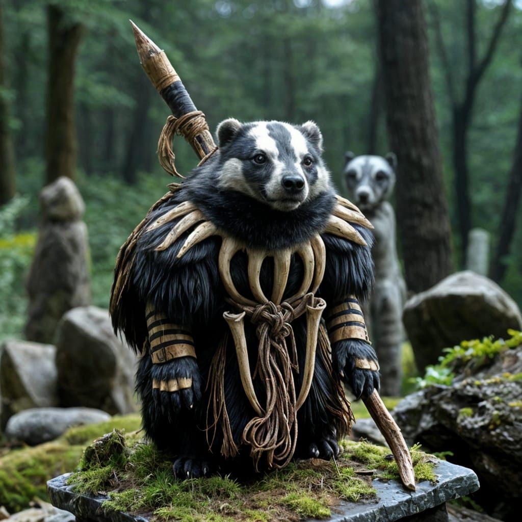 Badger Shaman  by @WitteKraai