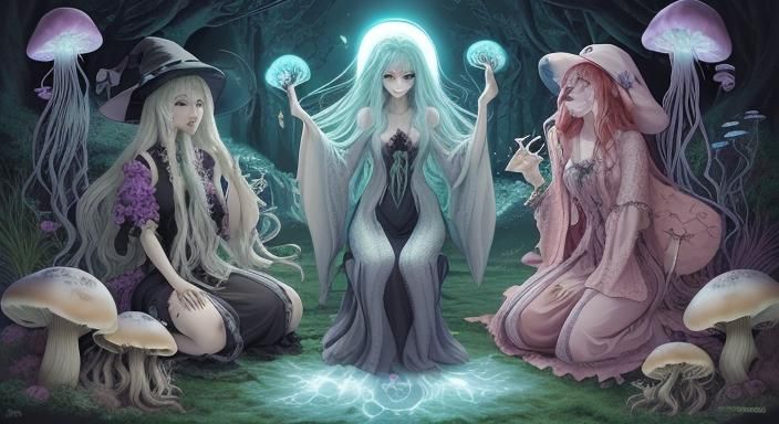 kraken spider jellyfish mushroom witch Coven gathering