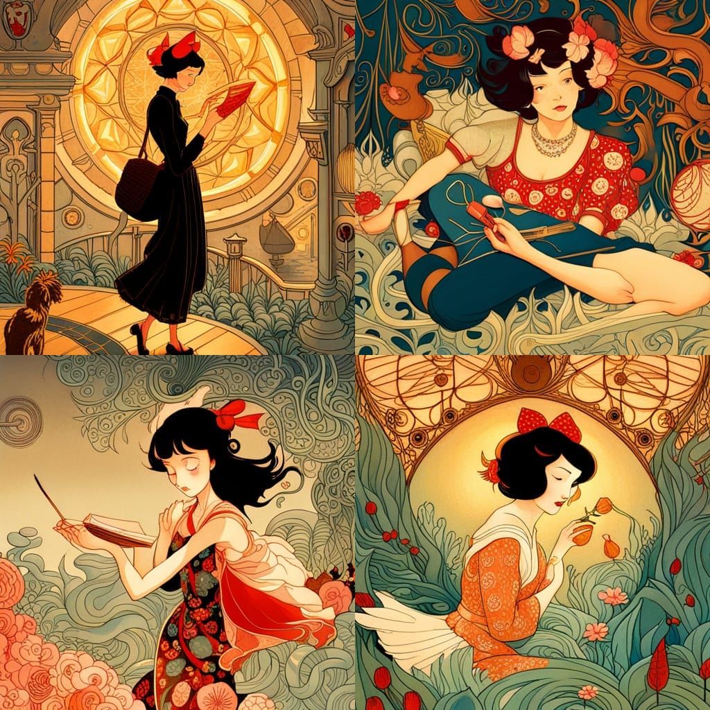 beautiful intricate ((Kiki's Delivery Service )), Art Nouvea...