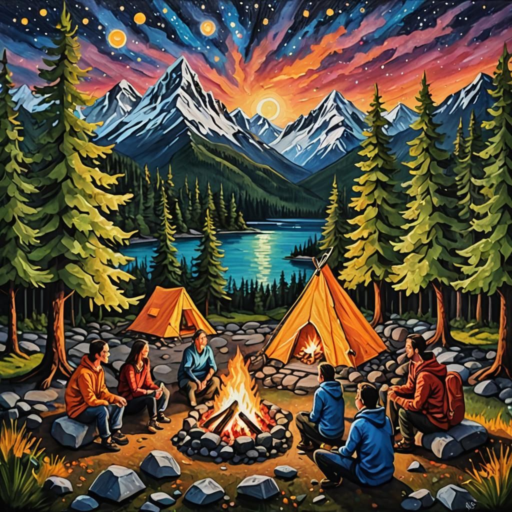 Whimsical Camping Retreat - AI Generated Artwork - NightCafe Creator