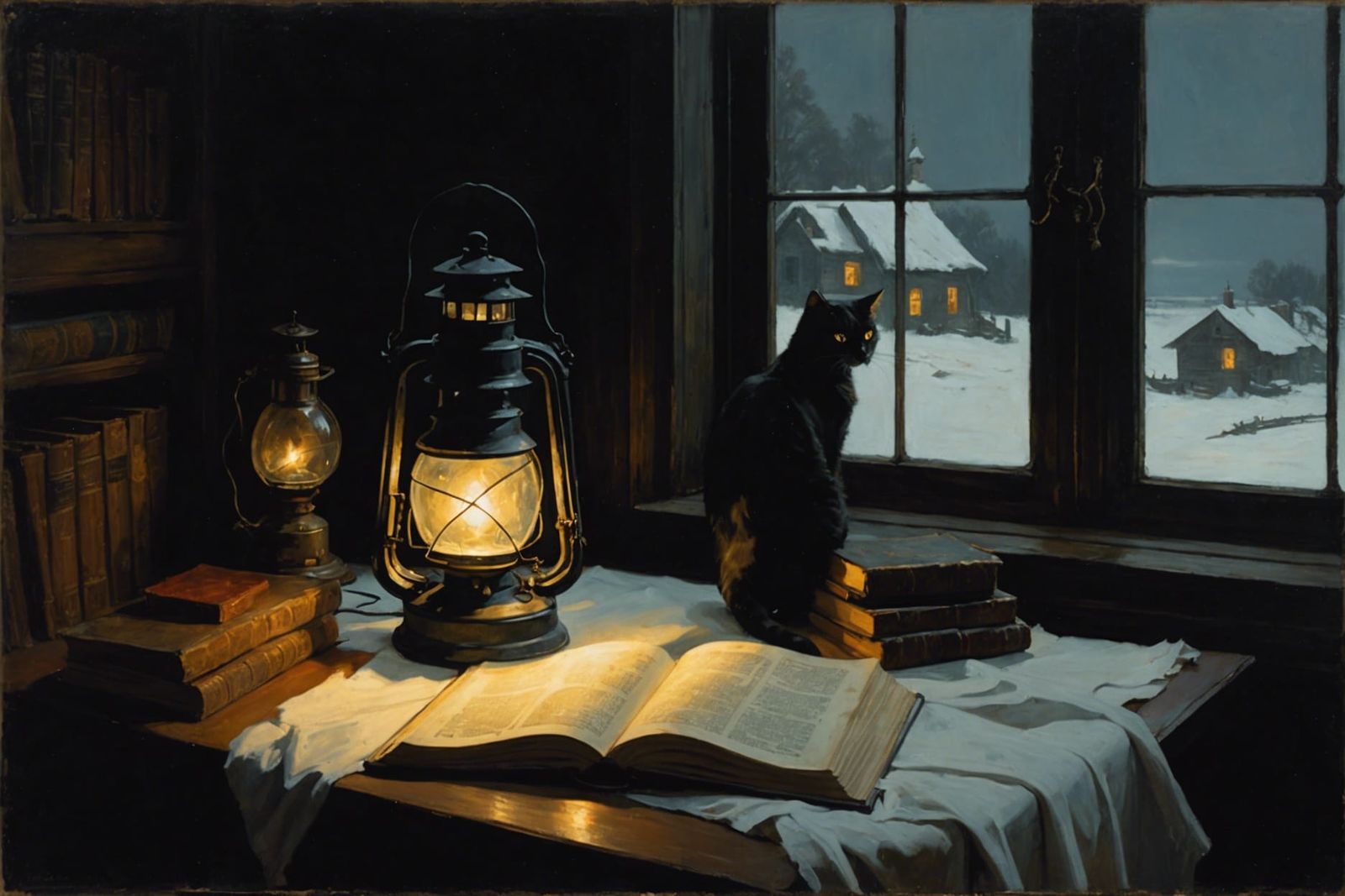 Two Lanterns in a Cold Night  by @Hinty