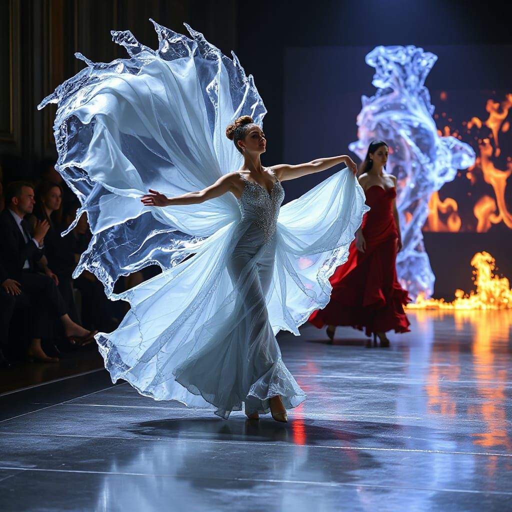 Iced Peacock Dress on Elemental Runway  by @El Sombro