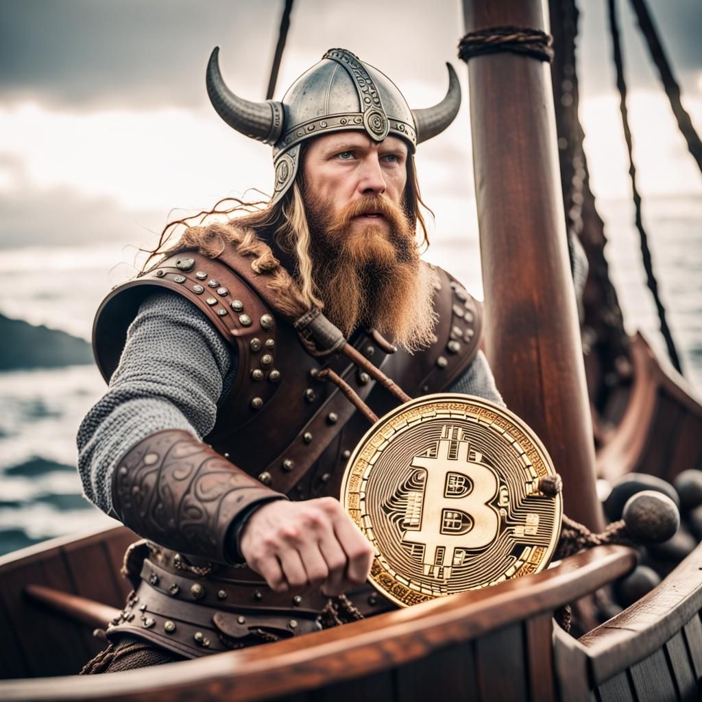 Viking warrior holds his treasure!