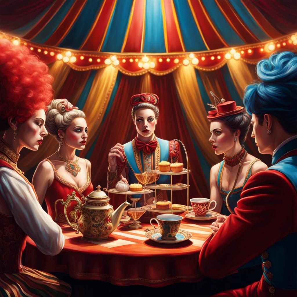 circus tea party - AI Generated Artwork - NightCafe Creator