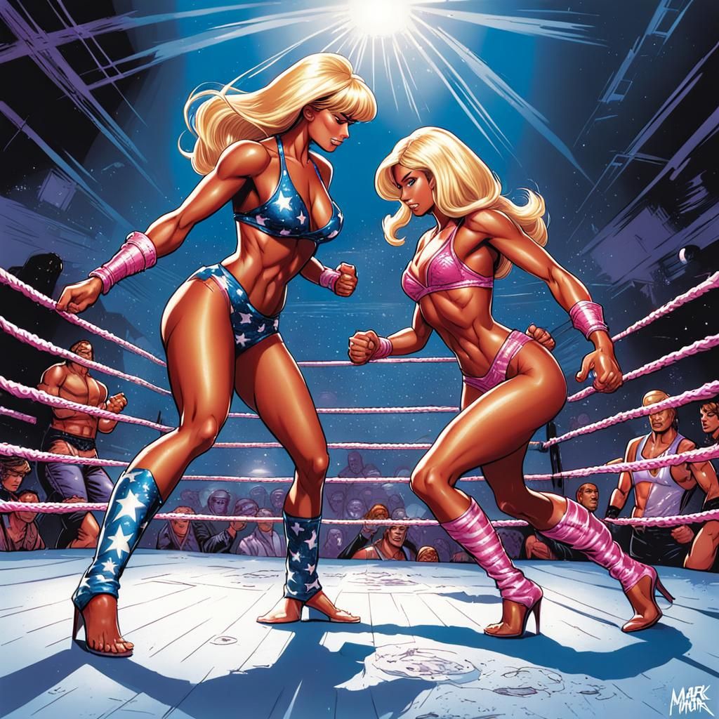 Barbie vs Sindy  bikini wrestling 7