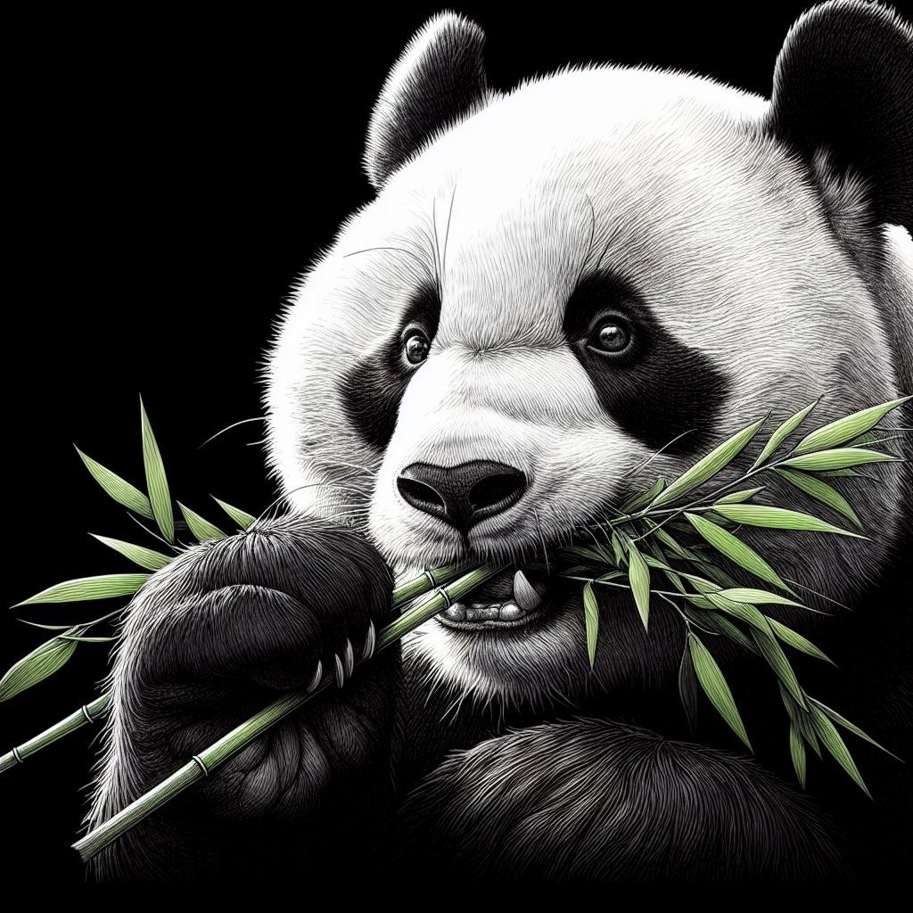 Panda eating Bamboo