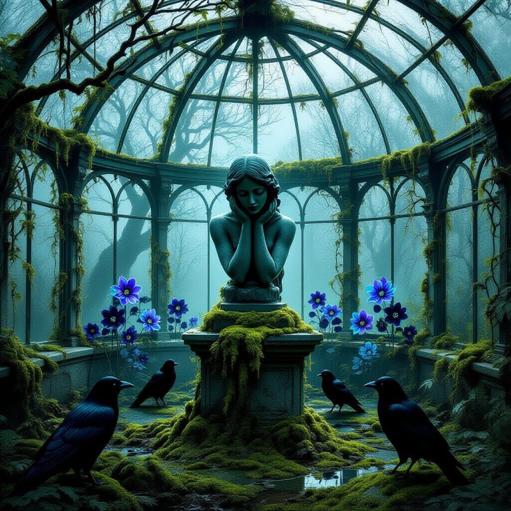 "The Garden of Oblivion"

Plot:
An old abandoned greenhouse deep in the forest, where nature is slowly absorbing the traces of a bygone civi...