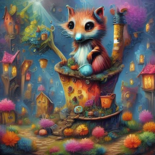 Whimsical Animals Celebrate New Year's Eve Party