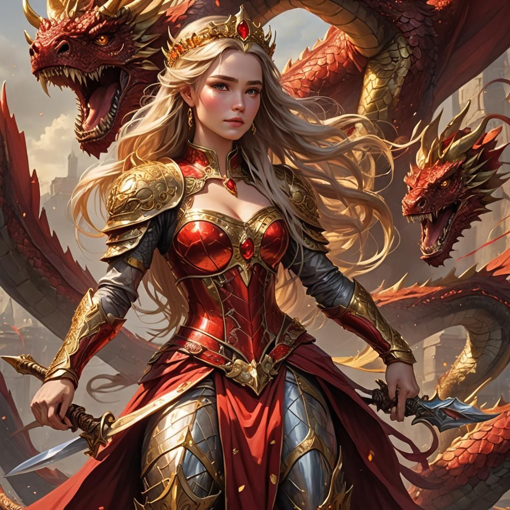 <character> gorgeous young warrior queen, sparkling crown, a...