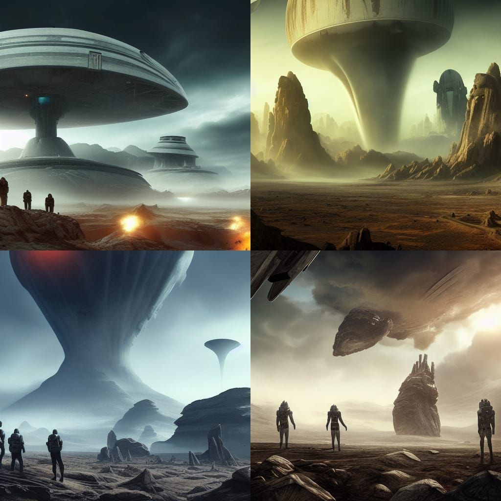 Humans raiding an extraterrestrial civilization on a faraway...