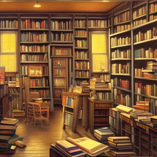 cozy bookshop - AI Generated Artwork - NightCafe Creator