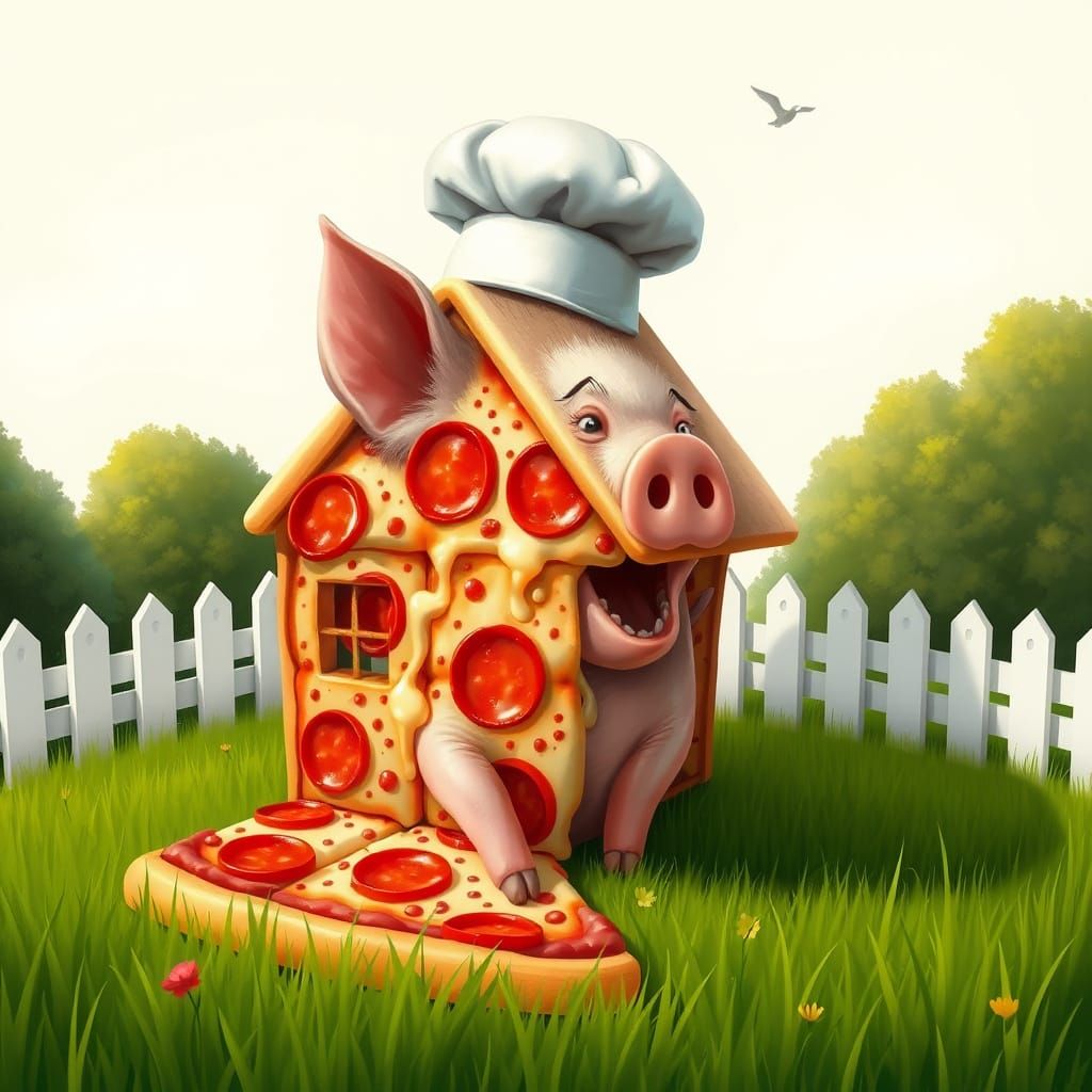 Failed attempt at a pig eating a pizza house lol  by @Mayhem