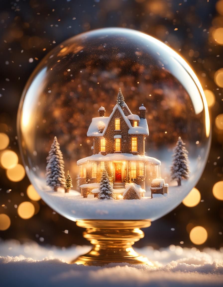 Christmas snow globe - AI Generated Artwork - NightCafe Creator