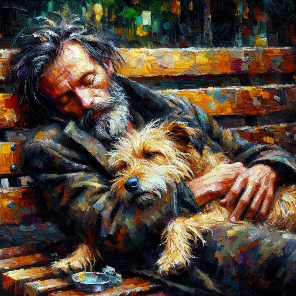 Two Hearts, One Bench, No Home  by @Punkmeister