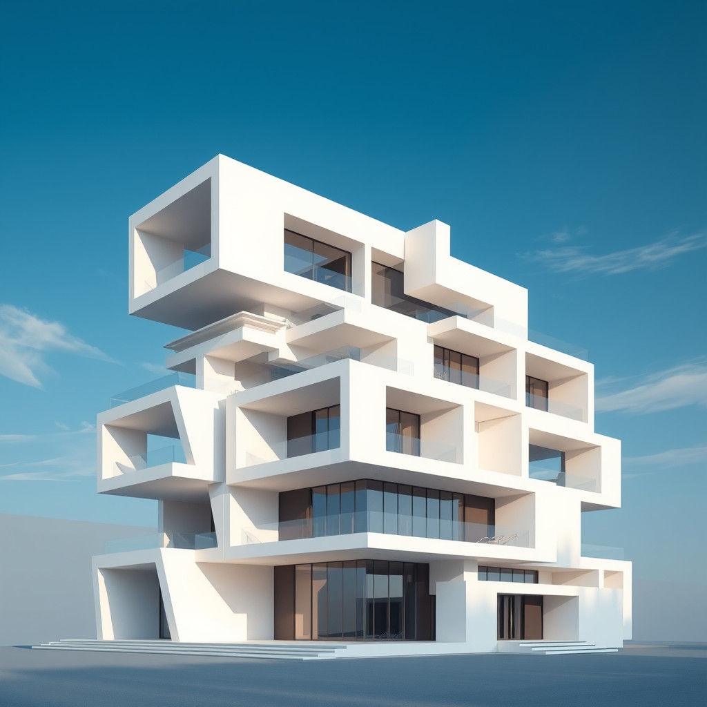 multi-storey house in the shape of a multi cube4k