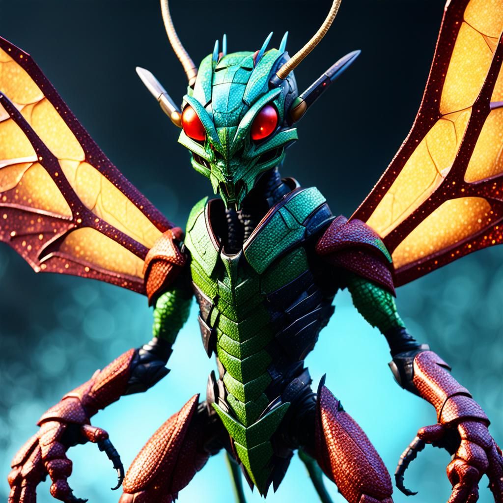 SUPER ARMORED ALIEN DRACO DRAGON Speckled Bush Cricket