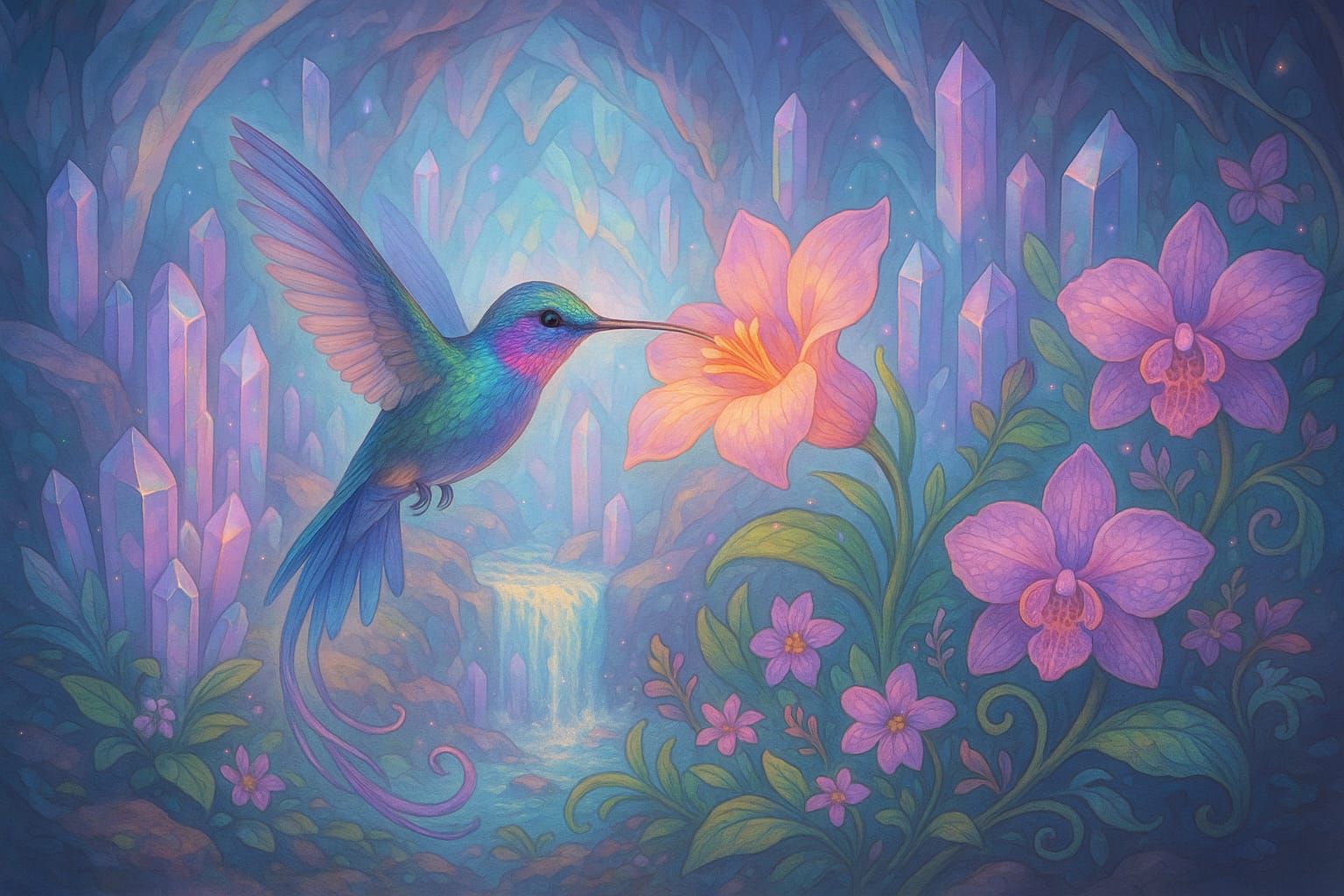 Hummingbird in Crystal Blossom Cave