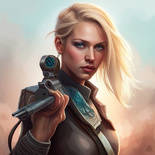 Blonde assassin - AI Generated Artwork - NightCafe Creator