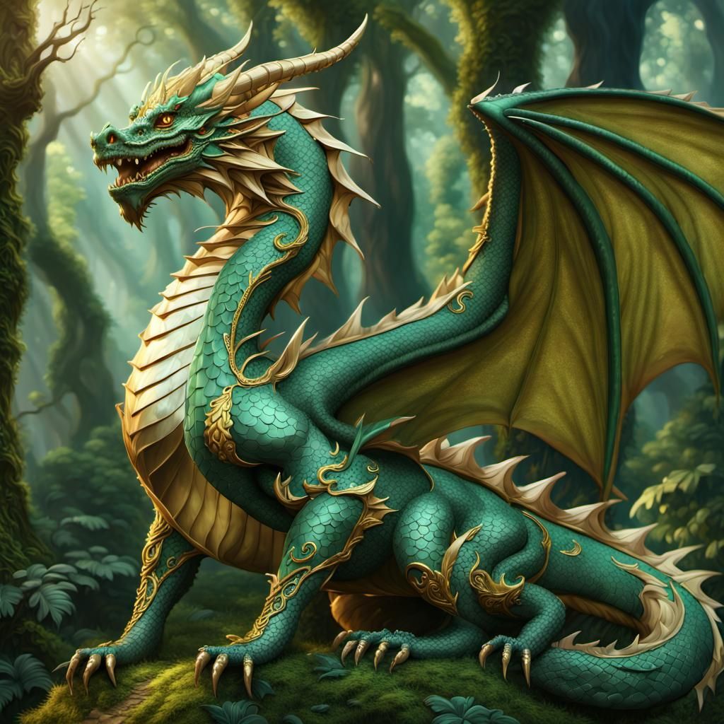 “Green dragon” work in progress - AI Generated Artwork - NightCafe Creator